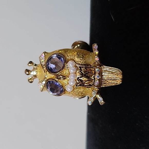 Vintage BETSEY JOHNSON Enchanted Forest Collection Owl Stretch Ring. - Picture 3 of 6